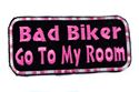 Picture of Bad Biker verigated pink border 2"H x 4"W