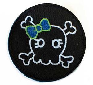 Picture of Skully Girl Green Bow 3"