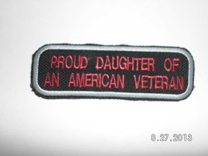 Picture of Proud Daughter of Vet wht border 1 1/4"H x 3 1/2"W