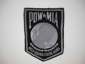 Picture of POW /MIA Chevron Black & Silver Small